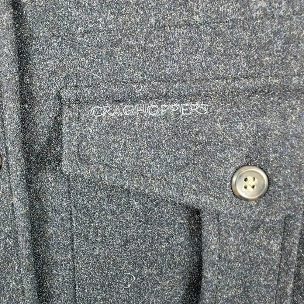 Craghoppers Fleece Jacket Men's Gray Shacket Pockets Shirt Size Medium